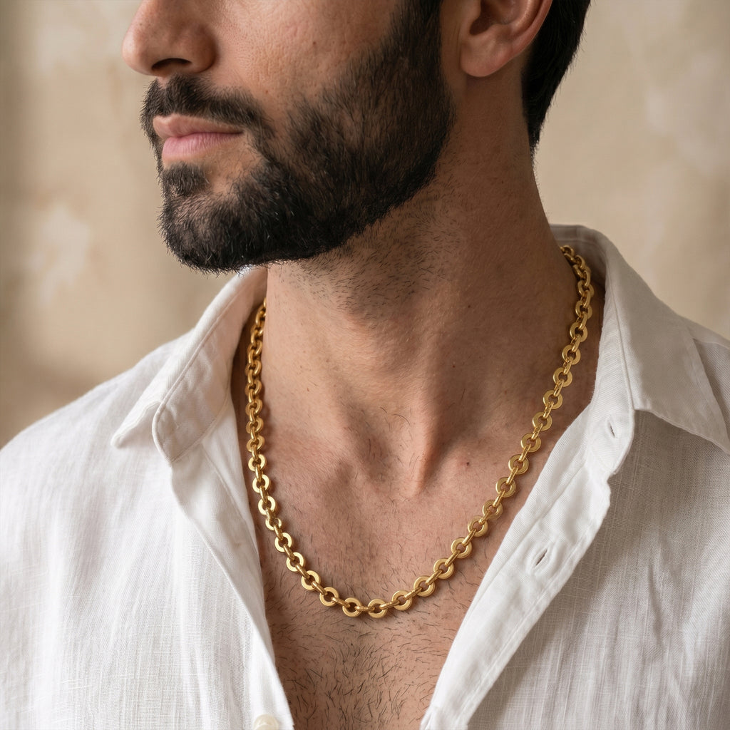 Men’s Gold Tone Double Link Chain GMC -22