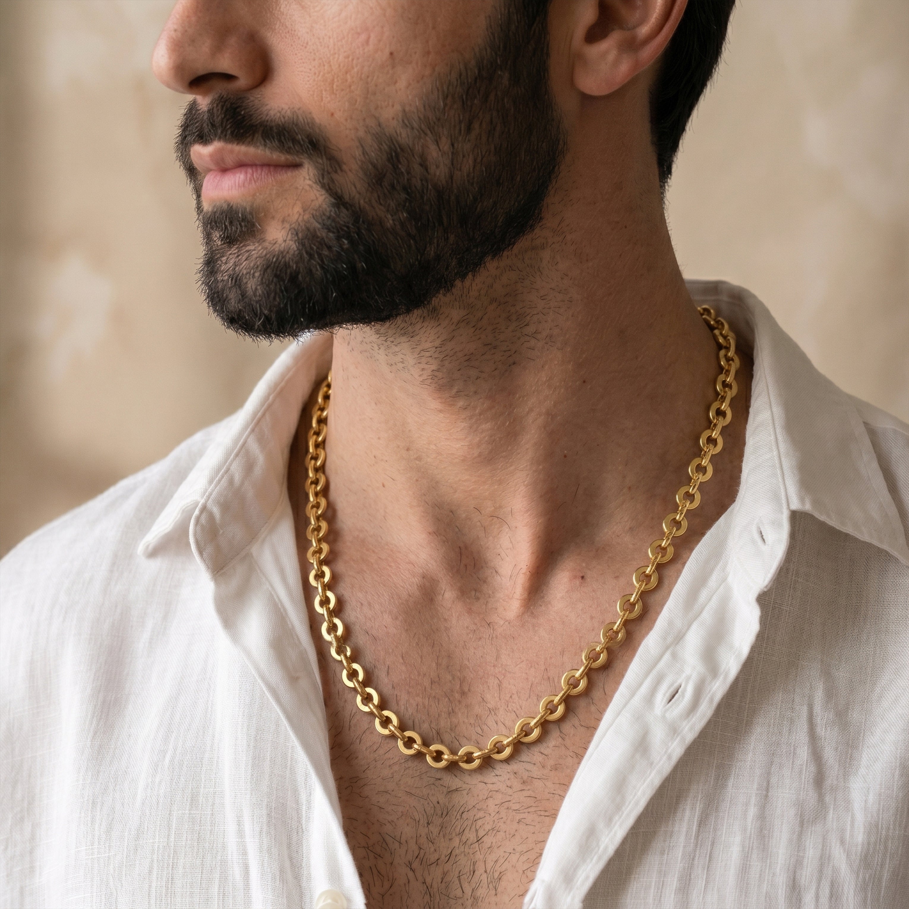 Men’s Gold Tone Double Link Chain GMC -22