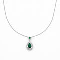 Teardrop Halo Pendant Necklace GWN -106
