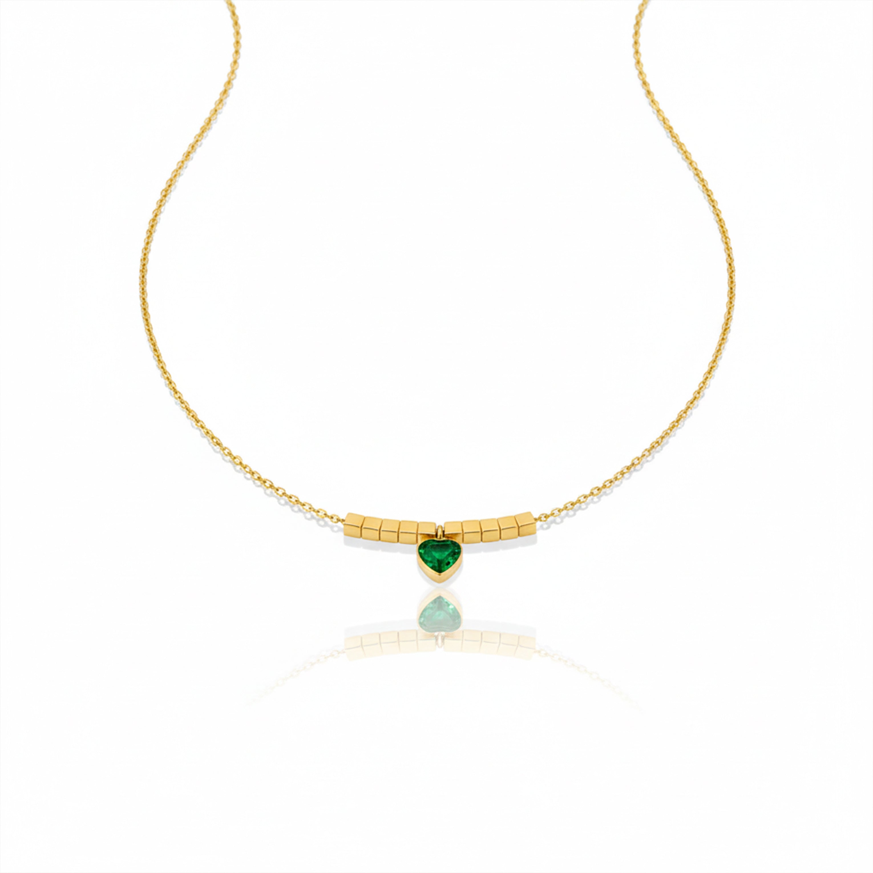 Emerald-Green Heart Women Neckless GWN -70