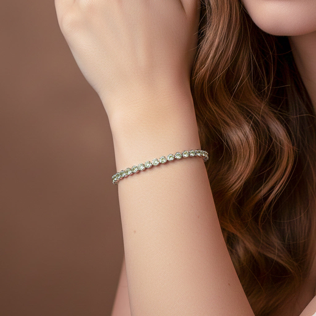 Green Halo Tennis Bracelet GWB -122