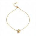 Nandini Roman letter gold Neckless GWN -18