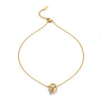 Nandini Roman letter gold Neckless GWN -18