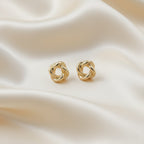 Infinity Knot Luxe Gold Stud Earrings GWE -54