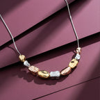 Trio Tone Sculpted Bead Necklace GWN -65