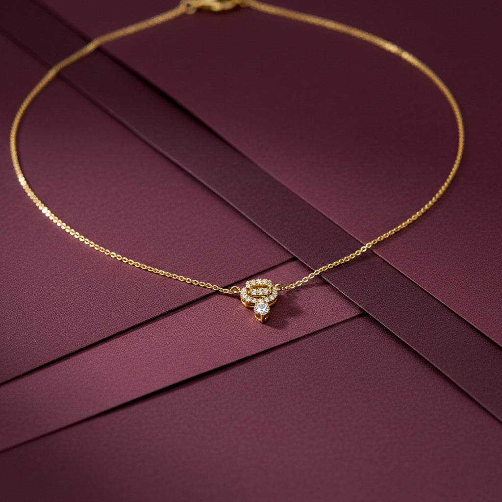 Golden Clover Spark Pendant Necklace GWN -55