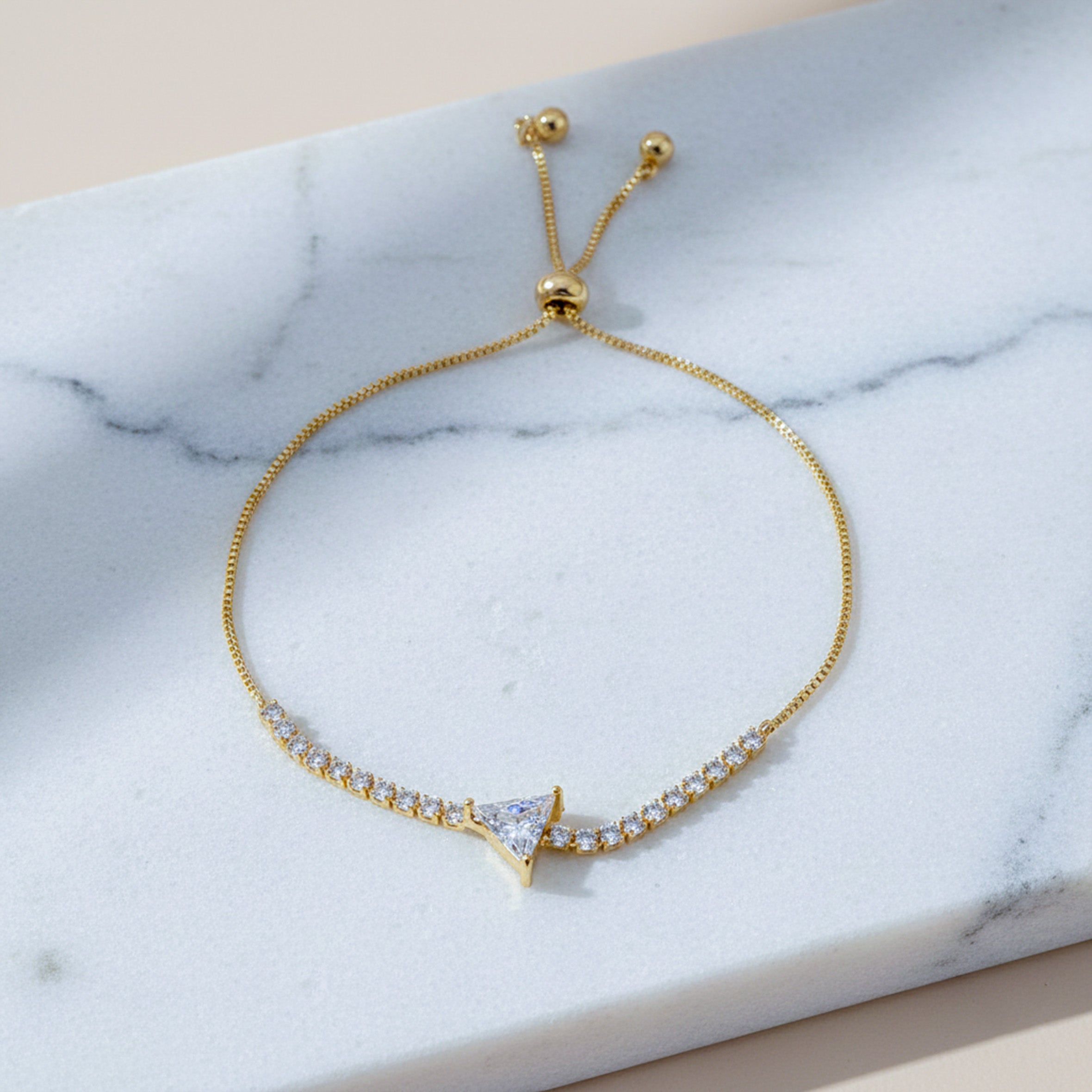 Gold Triangle Solitaire Bracelet GWB -111