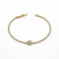 Floral Crystal Tennis Bracelet GWB -87