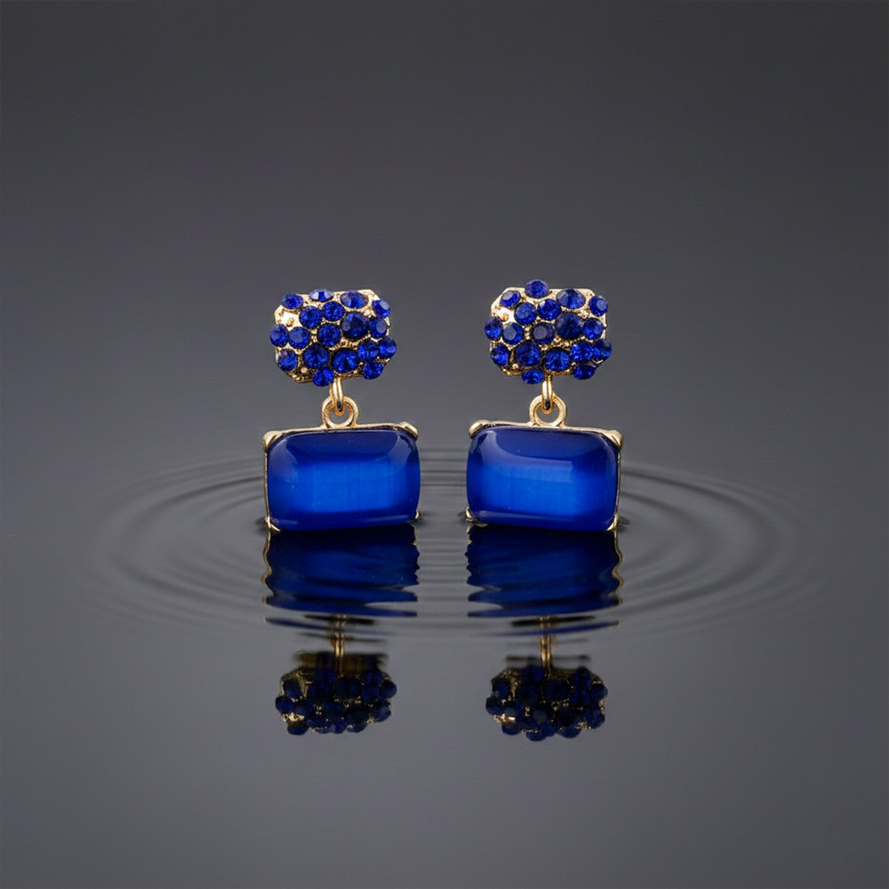Royal Blue Crystal Earrings GWE-224