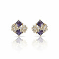 Elegant Floral Gemstone Stud Earrings GWE -126