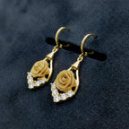 Gold Rose Drop Earrings GWE -141