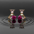 Rose Pearl Stud Earrings GWE -237