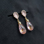 Pink Crystal Drop Earrings GWE -189