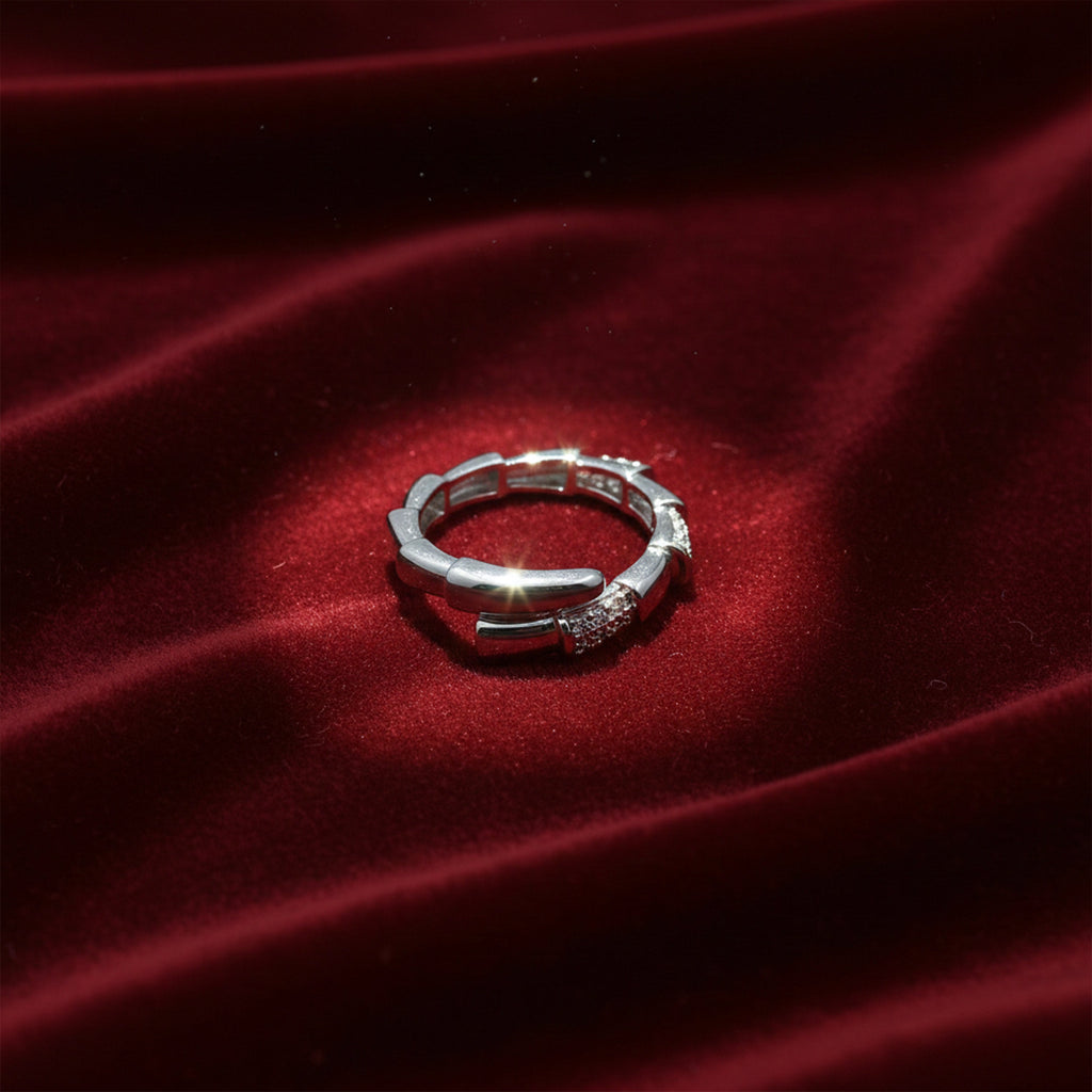 Silver Knot CZ Adjustable Ring GWR -61