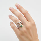 Emerald Serpent Wrap Ring GER -56