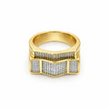 Men’s Gold-Tone Geometric Textured Ring GMR -15