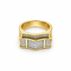 Men’s Gold-Tone Geometric Textured Ring GMR -15