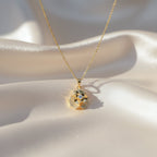 Floral CZ Pendant Necklace GWN -108