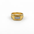 Men’s Gold-Tone Silver Accent Textured Ring GMR -30