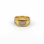 Men’s Gold-Tone Silver Accent Textured Ring GMR -30