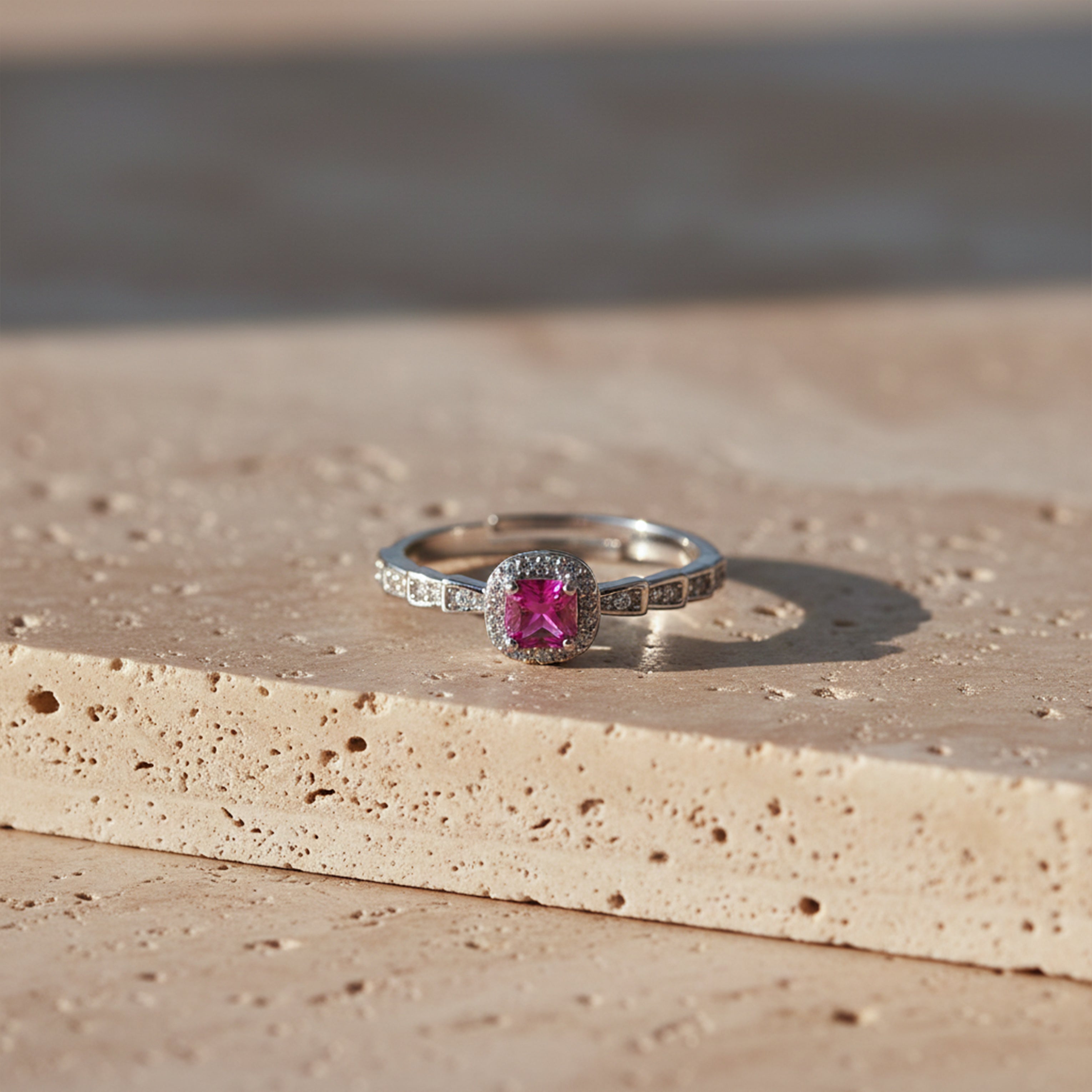 Royal Pink Halo Ring GWR -38