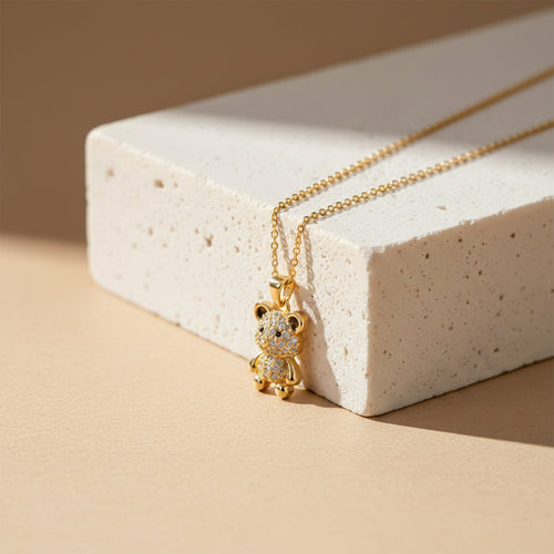 Bear Crystal Pendant Necklace GWN -133
