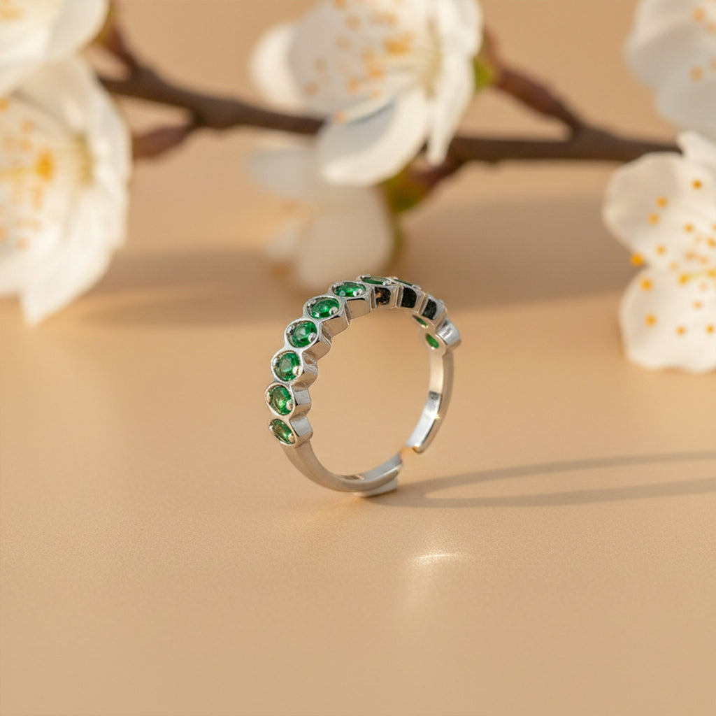 Emerald Arc Adjustable Ring GWR -81
