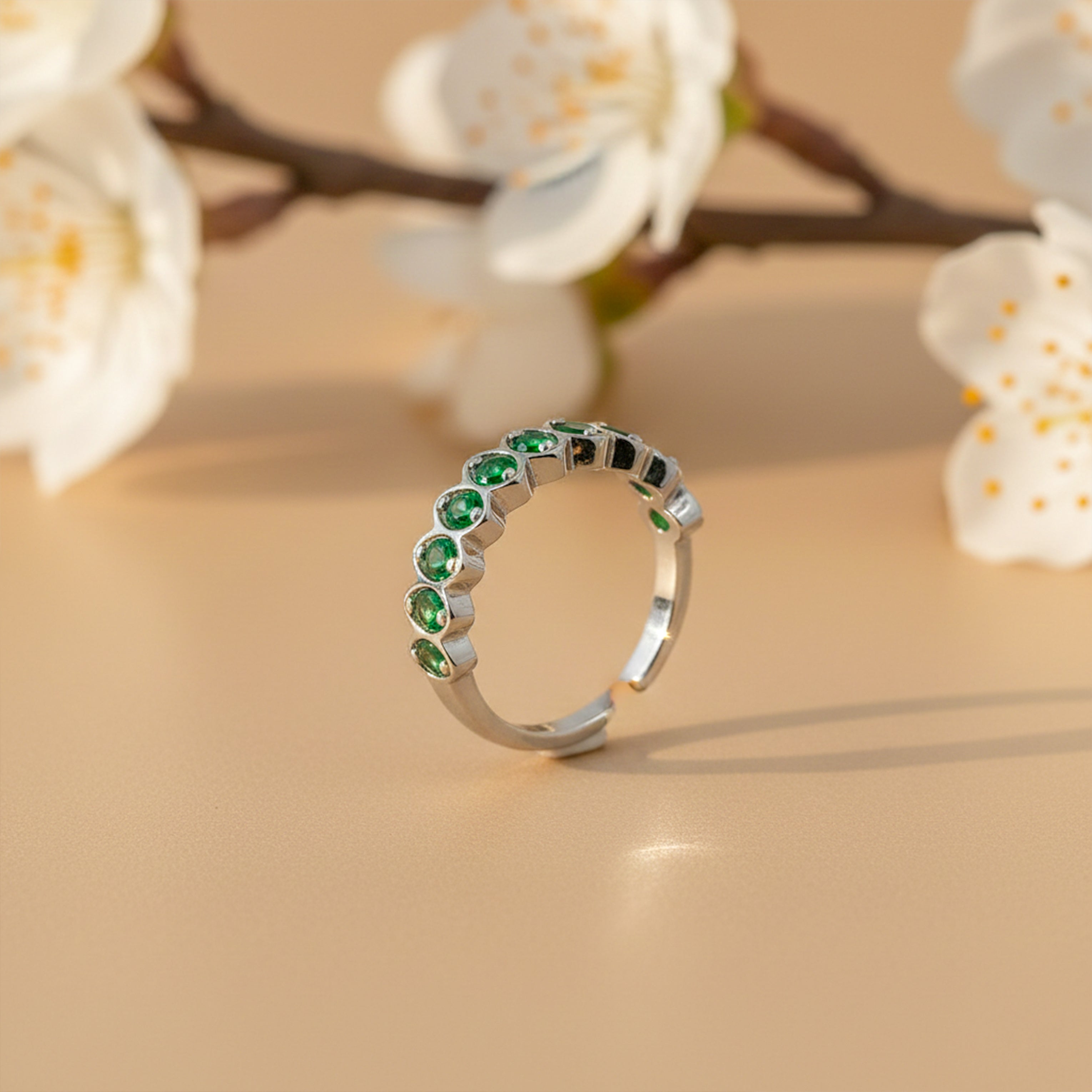 Emerald Arc Adjustable Ring GWR -81