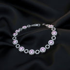 Silver Pink Halo Bracelet GWB -141
