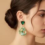 Emerald Floral Drop Earrings GWE -229