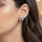Elegant Butterfly Crystal Stud Earrings GWE -130