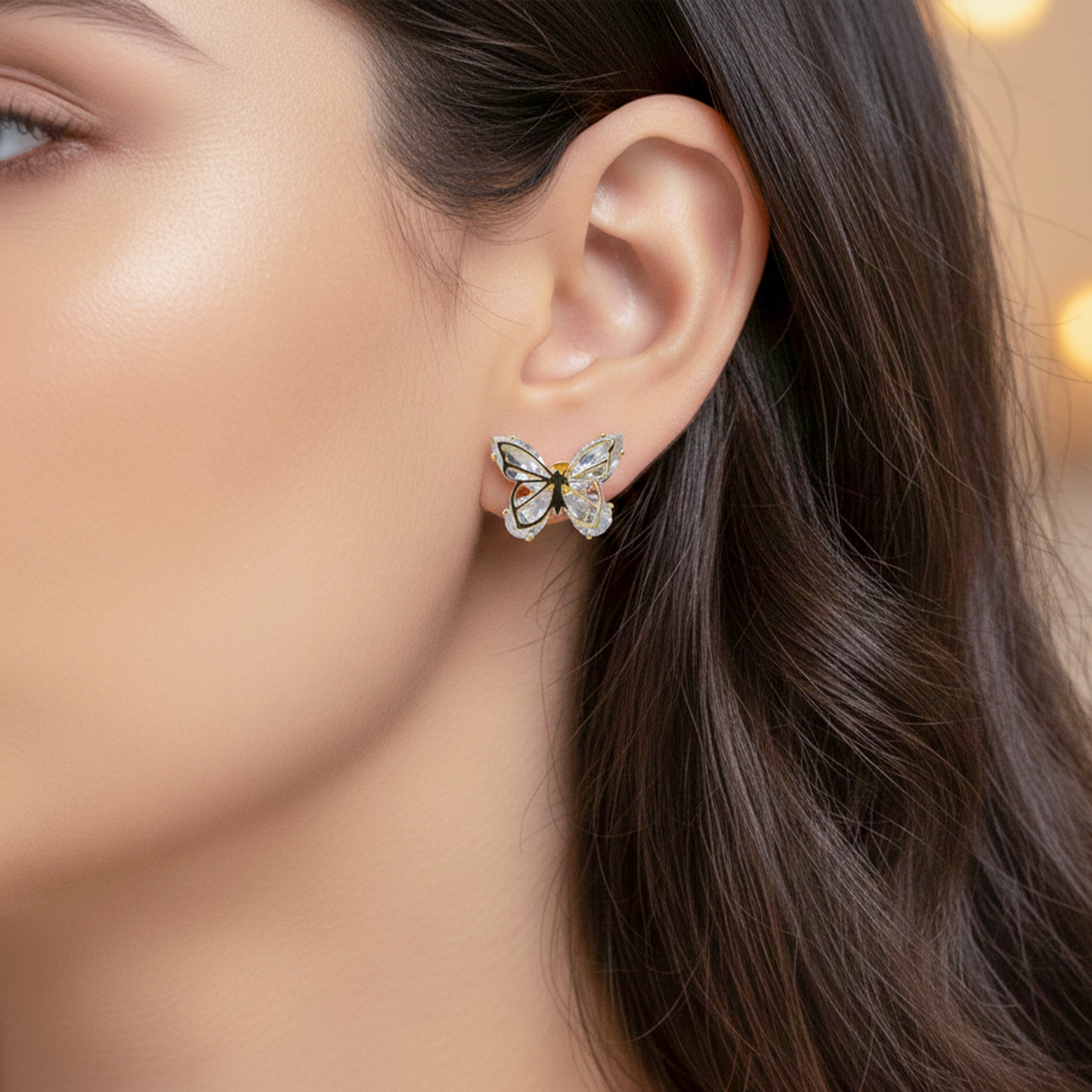 Elegant Butterfly Crystal Stud Earrings GWE -130