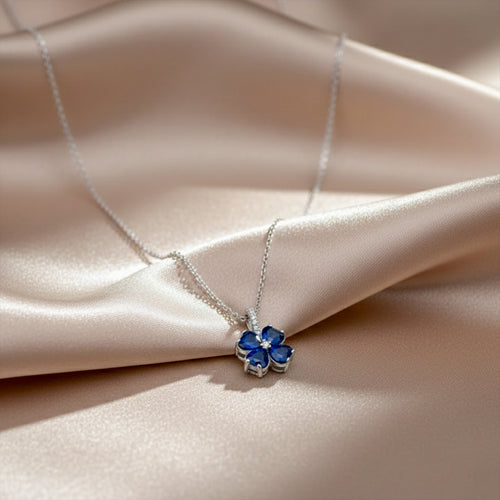 Blue Butterfly Crystal Necklace GWN -162