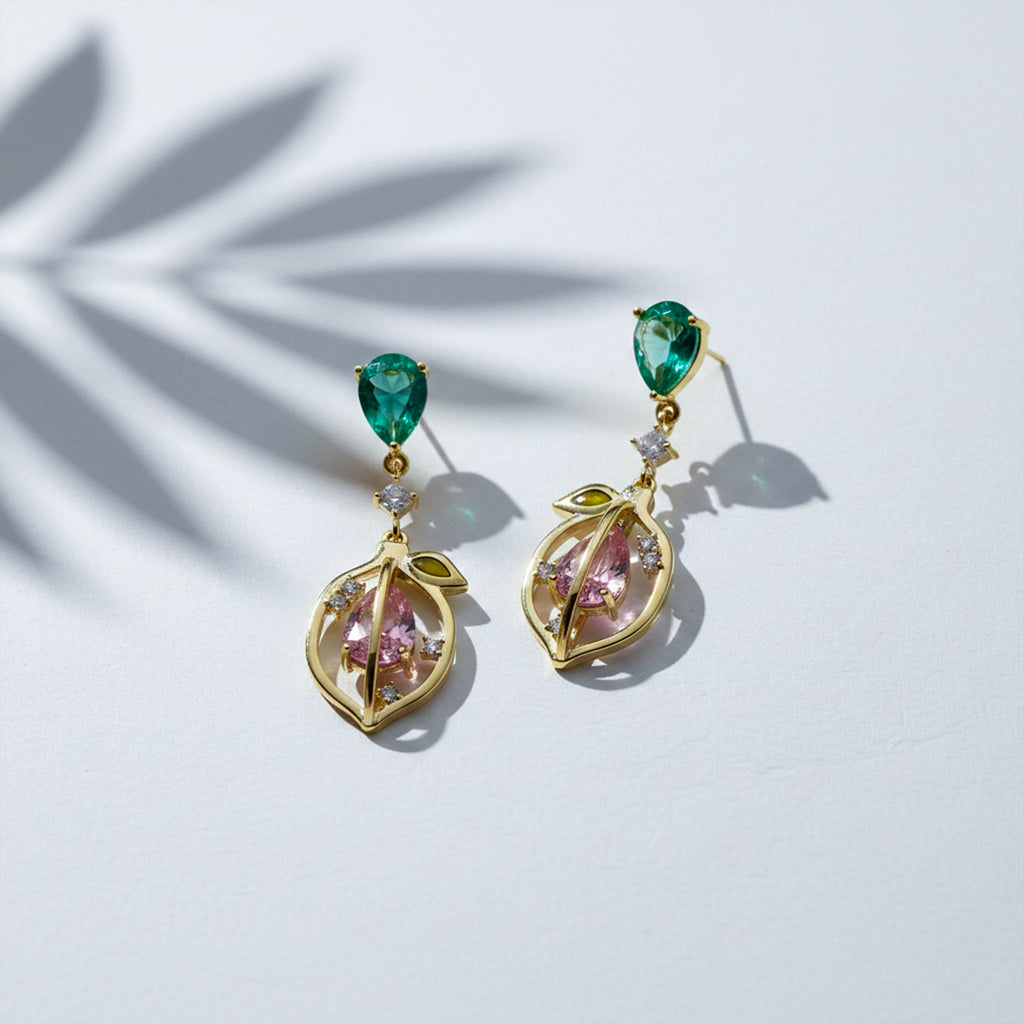 Emerald Bloom Drop Earrings GWE -102