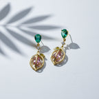 Emerald Bloom Drop Earrings GWE -102