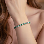 Emerald Alternating Marquise Tennis Bracelet GWB -123
