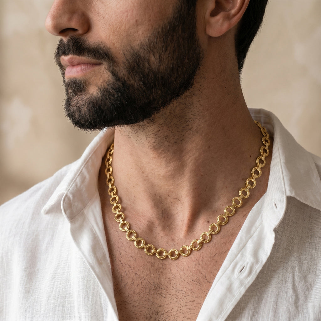 Men’s Gold Tone Classic Round Link Chain GMC -21