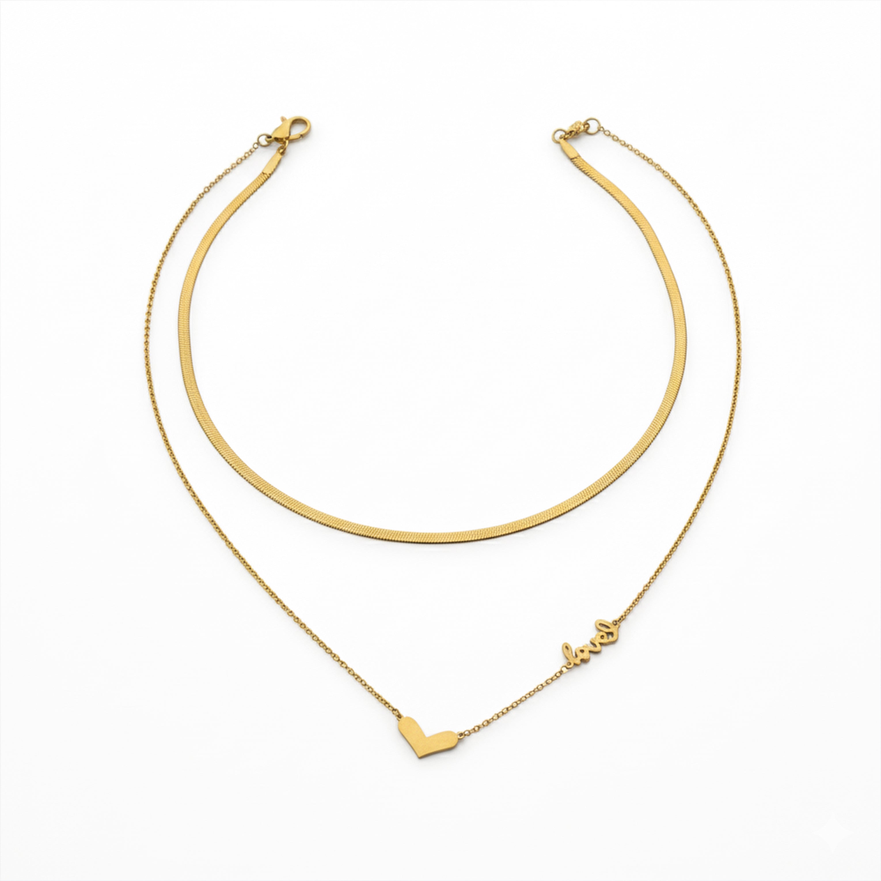 Heart Layered Necklace Set GWN -118