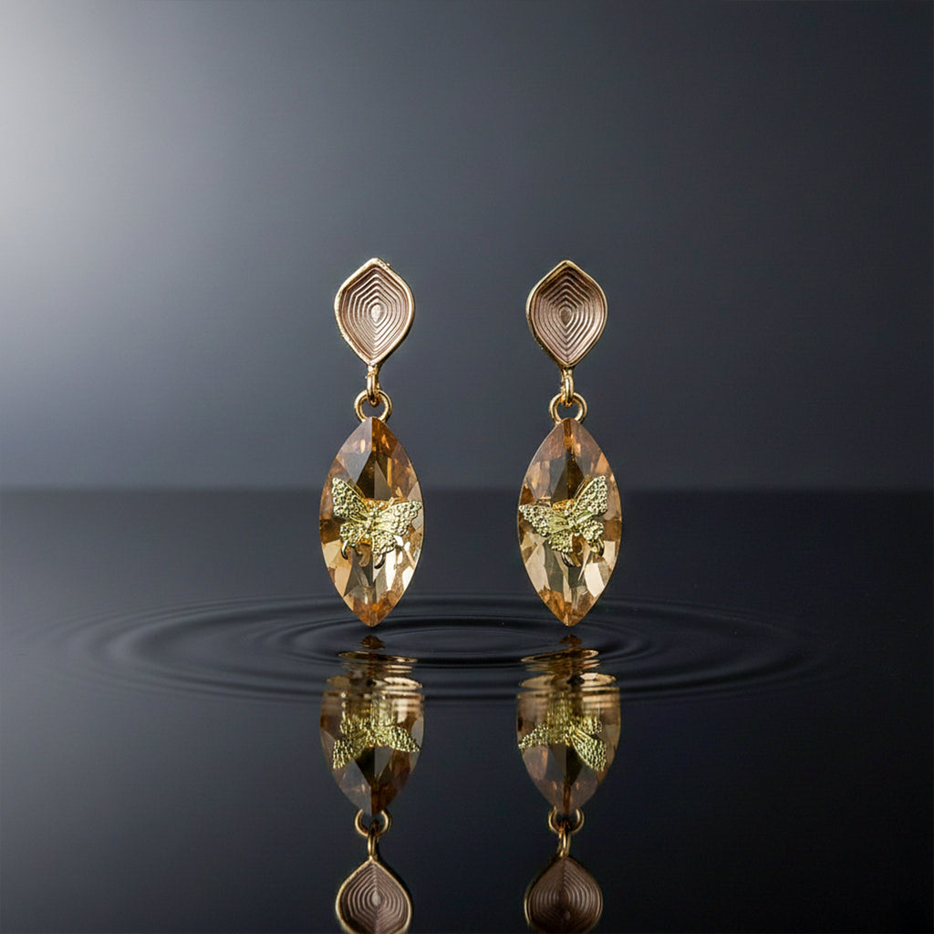 Champagne Butterfly Earrings GWE -217