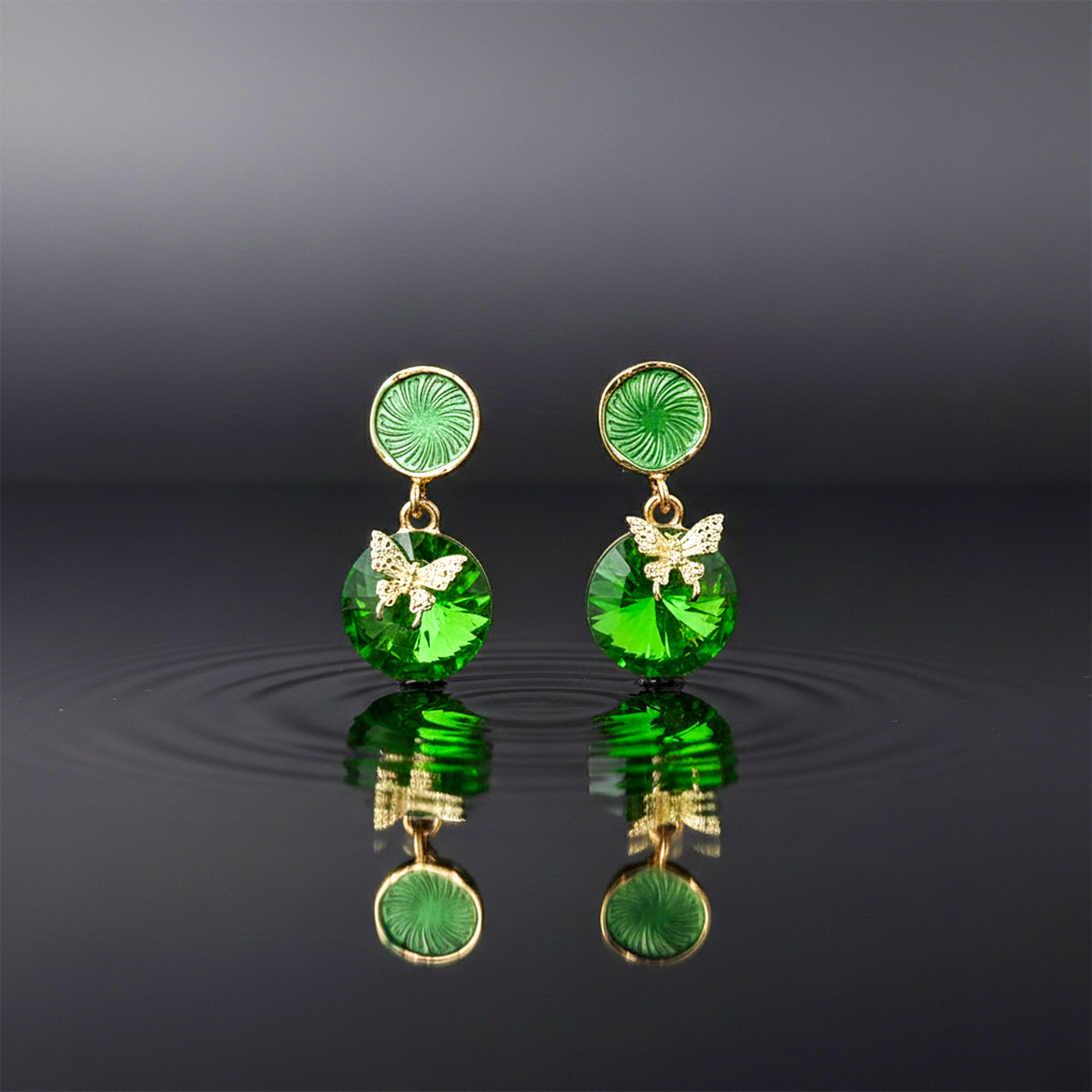 Green Butterfly Earrings GWE -226