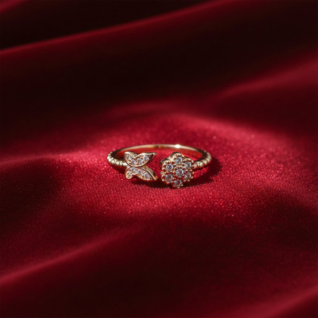 Golden Butterfly Bloom Ring GWR -11