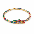 Rainbow Baguette Charm Bracelet GWB -128