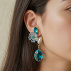 Aqua Blossom Earrings GWE -239
