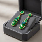 Green Stone Floral Earrings GWE -247