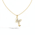 Sparkling Crystal Butterfly Charm Women Necklace GWN -142