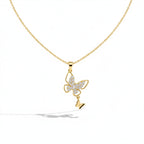 Sparkling Crystal Butterfly Charm Women Necklace GWN -142