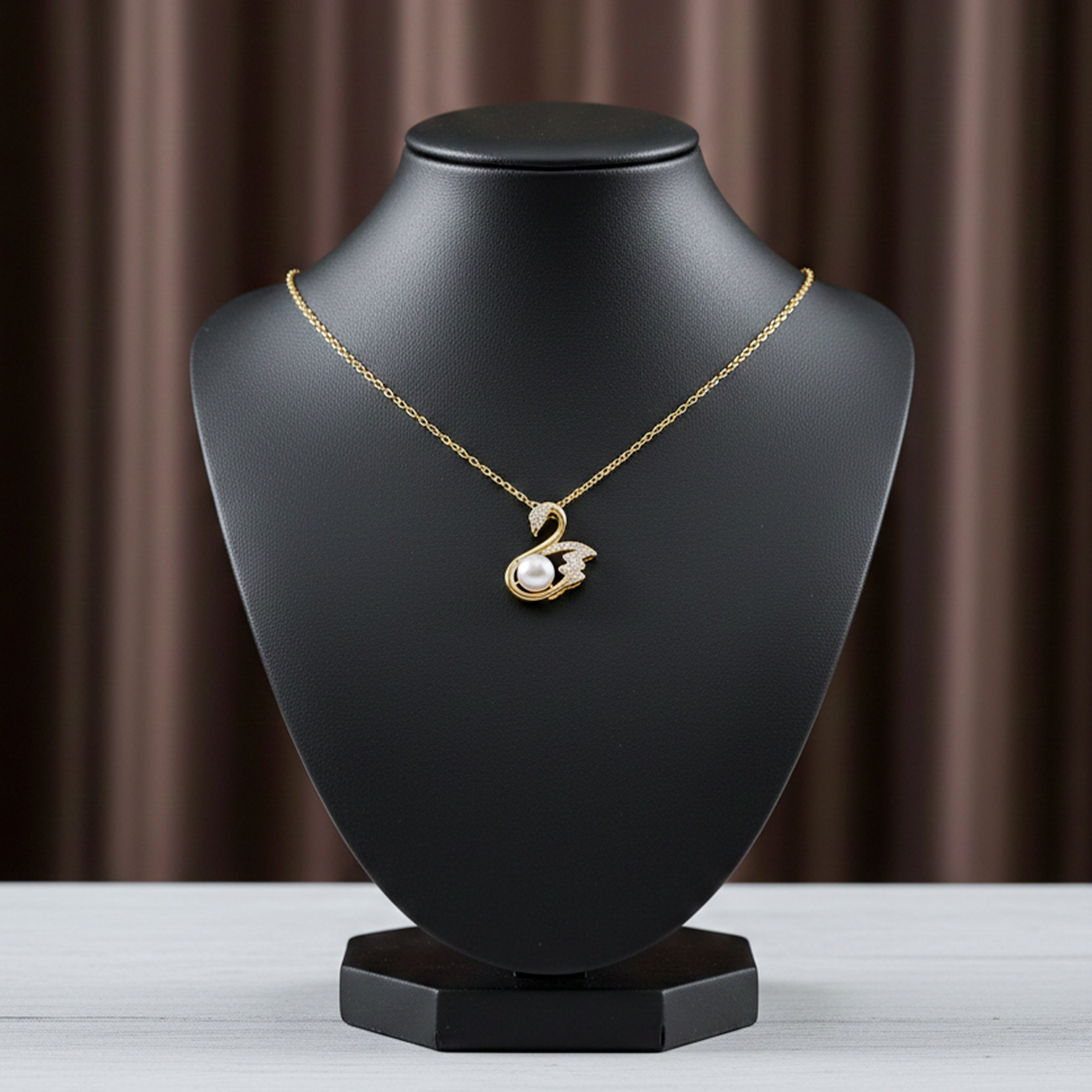 Golden Swan Pearl Pendant Necklace GWN -35