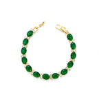 Emerald Green Oval Tennis Bracelet GWB -138