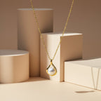 Golden Pearl Drop Necklace GWN -33
