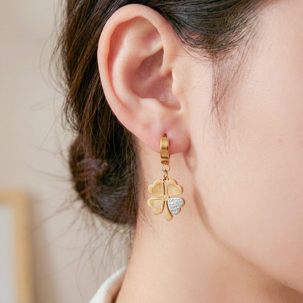Golden Clover Drop Earrings GWE -80